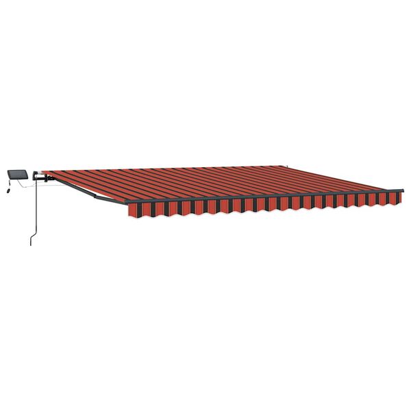 vidaXL Auvent manuel r&eacute;tractable avec LED 400x350 cm Orange et marron