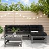 vidaXL Salon de jardin 5 pcs avec coussins gris bois massif