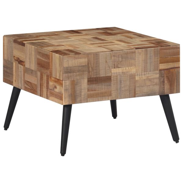 vidaXL Table basse gris 55x55x40 cm teck de r&eacute;cup&eacute;ration massif