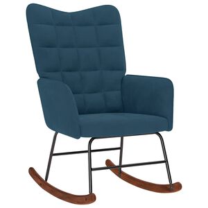 vidaXL Chaise &agrave; bascule Bleu Velours