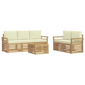 vidaXL Ensemble de canap&eacute;s d'ext&eacute;rieur 6 pc Blanc et cr&egrave;me Polyester