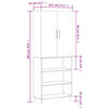 vidaXL Buffet haut Sonoma gris 69,5x34x180 cm Bois d'ing&eacute;nierie