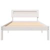 vidaXL Cadre de lit avec t&ecirc;te de lit Blanc 75 x 190 cm Pin massif