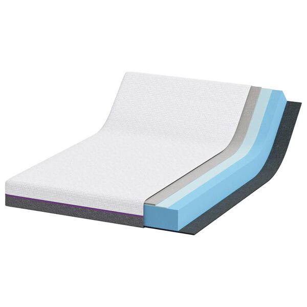 vidaXL Matelas Blanc et Gris 160 x 200 cm Tissu jacquard
