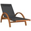 vidaXL Chaise longue avec coussin gris textil&egrave;ne/bois massif peuplier