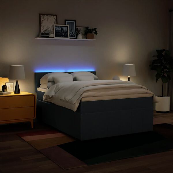 vidaXL Sommier &agrave; lattes de lit avec matelas Bleu 140x190 cm Tissu