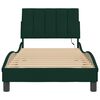 vidaXL Cadre de lit avec LED sans matelas Hanko vert fonc&eacute; 80x200 cm velours