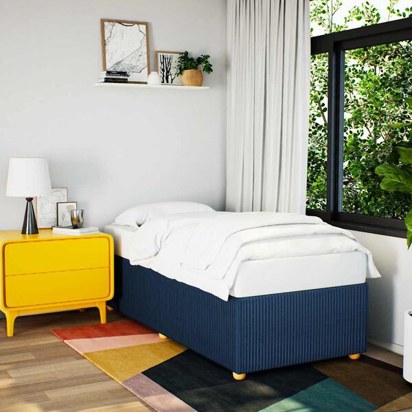 vidaXL Cadre de lit sans matelas bleu 100x200 cm tissu