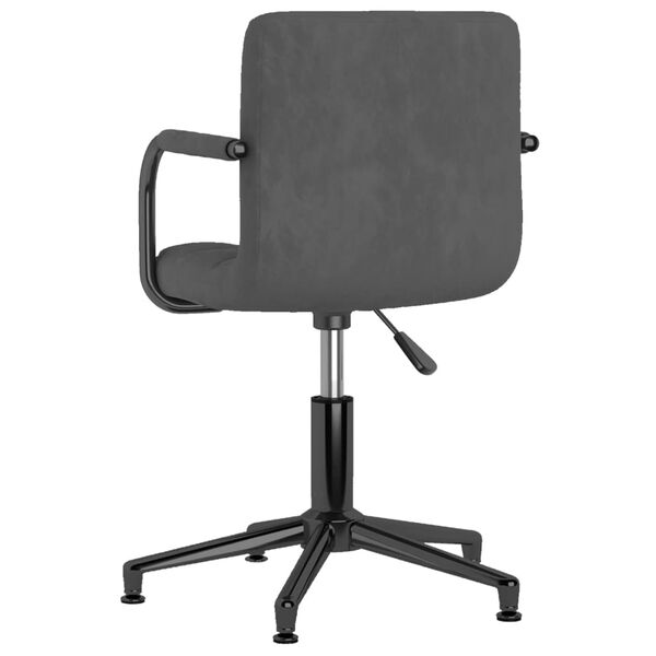 vidaXL Chaise pivotante de salle &agrave; manger Gris fonc&eacute; Velours