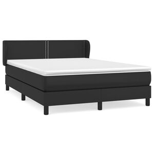 vidaXL Sommier &agrave; lattes de lit avec matelas Noir 140x200 cm Similicuir