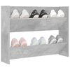 vidaXL Armoire &agrave; chaussures murale Gris b&eacute;ton 80x18x60 cm Agglom&eacute;r&eacute;