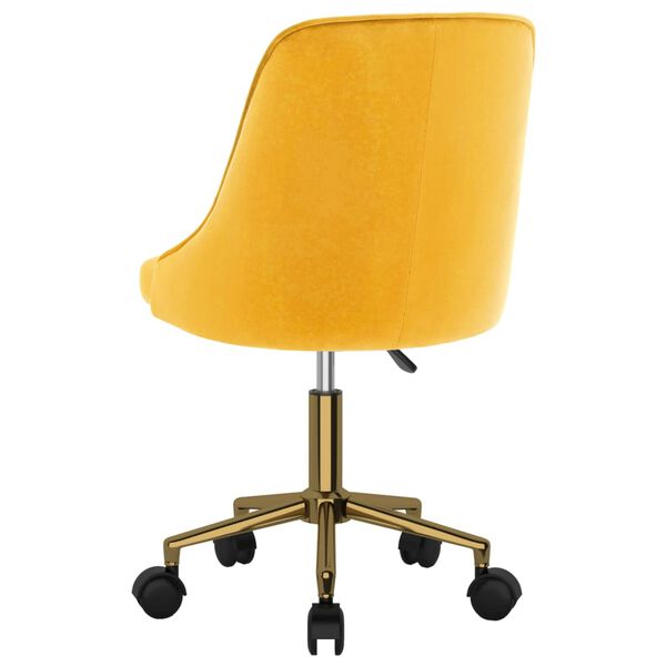vidaXL Chaise pivotante de bureau Jaune Velours
