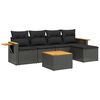 vidaXL Salon de jardin 6 pcs avec coussins noir r&eacute;sine tress&eacute;e