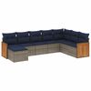 vidaXL Ensemble de canap&eacute; de jardin 8 pcs avec coussins gris r&eacute;sine tress&eacute;e