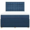vidaXL Sommier &agrave; lattes de lit avec matelas Bleu 140x200 cm Tissu