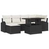 vidaXL Ensemble de canap&eacute; de jardin 7 pc Noir Poly rotin