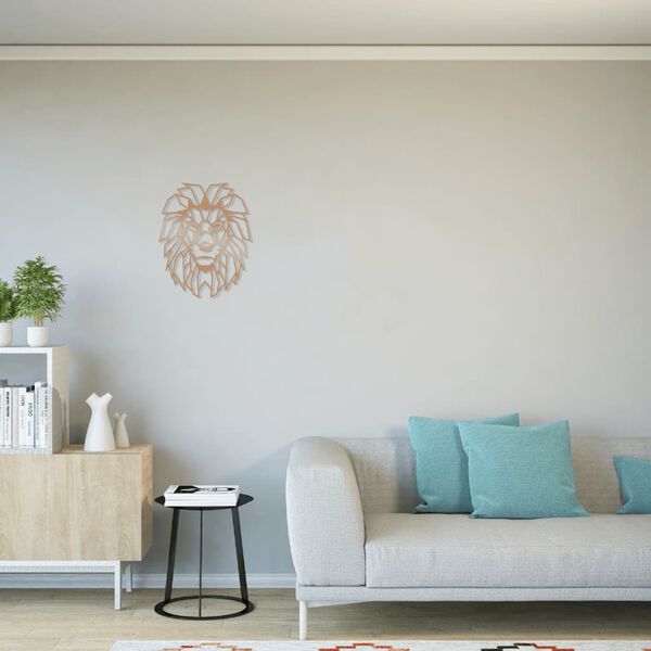 Homemania D&eacute;coration murale Lion 40x50 cm Acier Cuivre