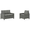 vidaXL Ensemble de Canap&eacute;s 2 pc Gris fonc&eacute; Velours