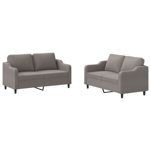 vidaXL Ensemble de canap&eacute;s 2 pcs avec coussins Taupe Tissu