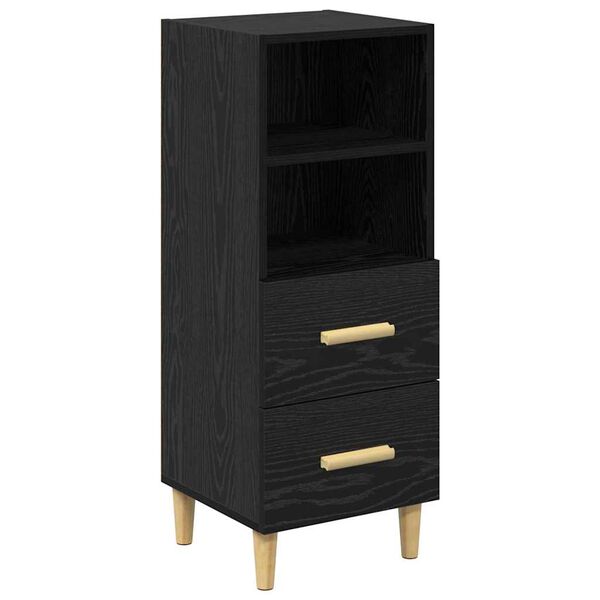 vidaXL Buffet Ch&ecirc;ne noir 34 x 34,5 x 90 cm Bois d'ing&eacute;nierie
