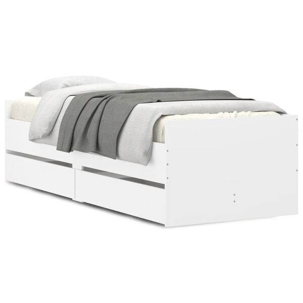 vidaXL Cadre de lit sans matelas blanc 75x190 cm