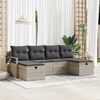 vidaXL Ensemble de canap&eacute; de jardin 6 pcs Gris clair Poly rotin