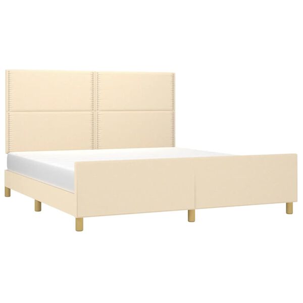 vidaXL Cadre de lit sans matelas cr&egrave;me 180x200 cm tissu