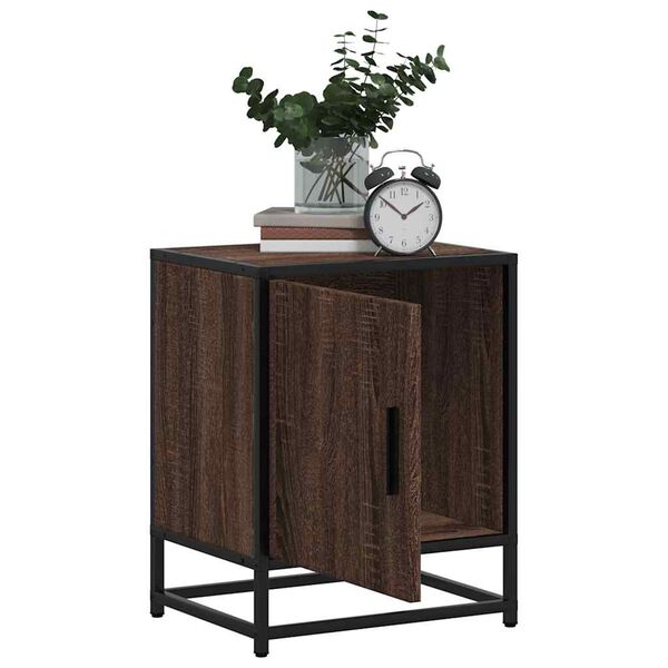 vidaXL Tables de chevet 2 pcs chêne marron bois d'ingénierie et métal