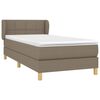vidaXL Sommier &agrave; lattes de lit avec matelas Taupe 90x190 cm Tissu