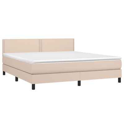 vidaXL Sommier à lattes de lit avec matelas LED Cappuccino 180x200 cm