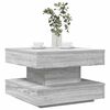 vidaXL Table basse rotative &agrave; 360 degr&eacute;s sonoma gris 50x50x34,5 cm