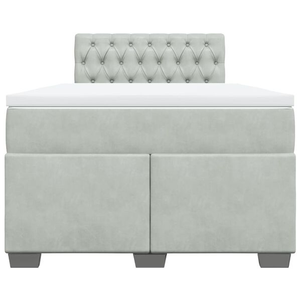 vidaXL Sommier &agrave; lattes de lit et matelas gris clair 120x190cm velours