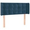 vidaXL T&ecirc;te de lit avec oreilles Bleu Fonc&eacute; 83x16x78/88 cm Velours