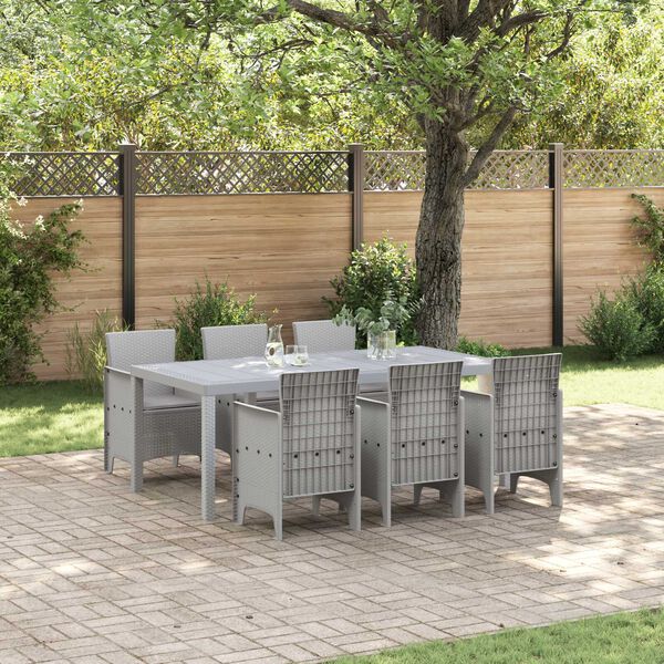 vidaXL Ensemble de salle à manger pour jardin 7 pcs Gris clair