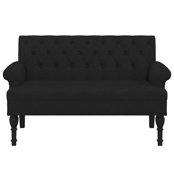 vidaXL Banc avec dossier Noir 120x62x75,5 cm Tissu