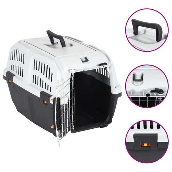 vidaXL Transporteur pour animaux de compagnie et porte en m&eacute;tal PP