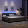 vidaXL Lit &agrave; ressorts avec matelas Marron fonc&eacute; 200 x 200 cm tissu