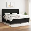 vidaXL Sommier &agrave; lattes de lit avec matelas Noir 200x200 cm Tissu