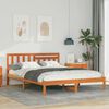 vidaXL Cadre de lit avec t&ecirc;te de lit Brun cire 120 x 190 cm Pin massif
