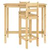 vidaXL Ensemble de bar 3 pcs Bois de pin massif