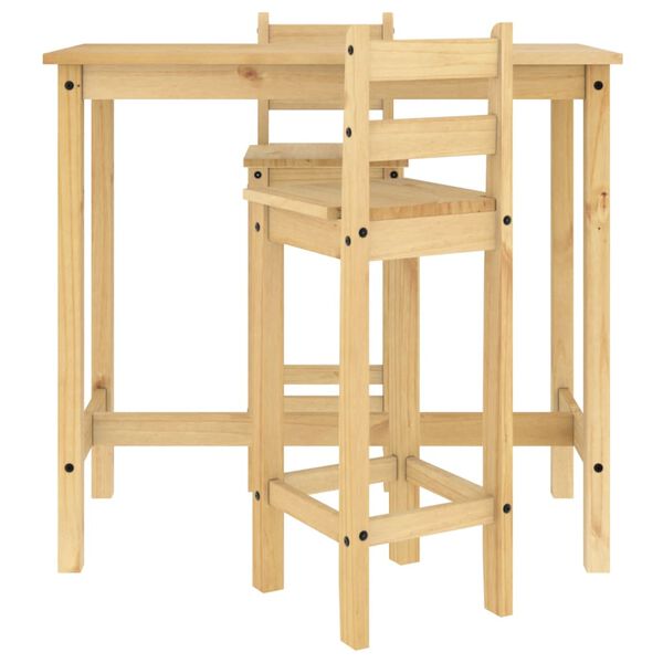 vidaXL Ensemble de bar 3 pcs Bois de pin massif