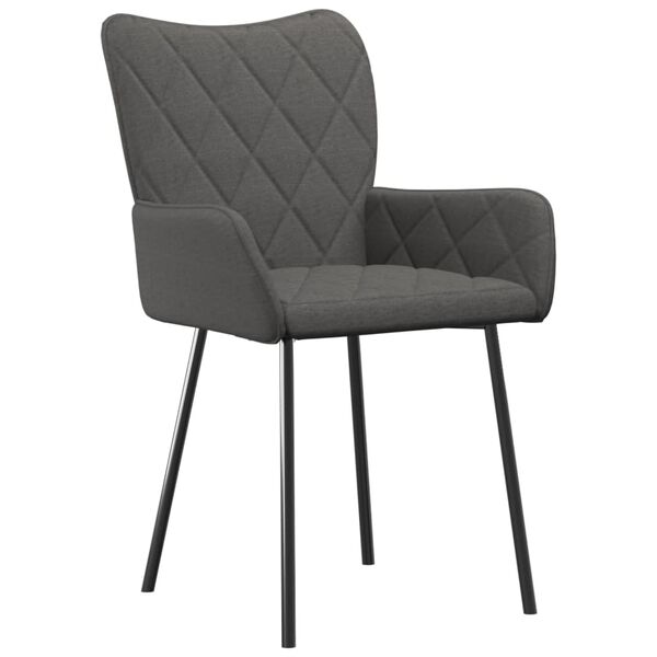 vidaXL Chaises &agrave; manger lot de 2 gris fonc&eacute; tissu