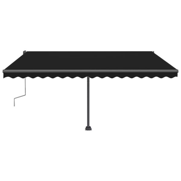 vidaXL Auvent manuel r&eacute;tractable avec LED 400x300 cm Anthracite