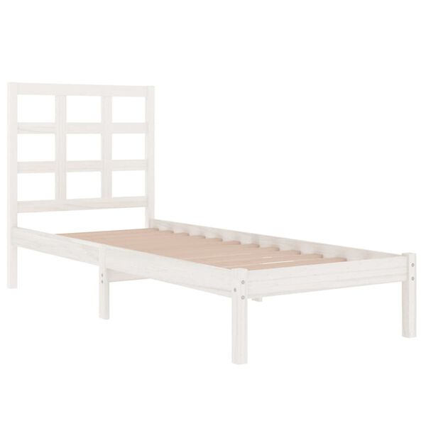 vidaXL Cadre de lit sans matelas blanc 100x200 cm bois massif