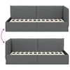 vidaXL Cadre de lit d'angle Gris fonc&eacute; 90 x 200 cm Velours