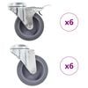 vidaXL 12 pcs Roulettes pivotantes &agrave; trou de boulon 75 mm