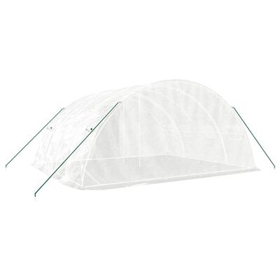 vidaXL Serre avec cadre en acier blanc 20 m² 5x4x2,3 m