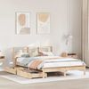 vidaXL Lit biblioth&egrave;que sans matelas 150x200 cm bois massif de pin