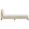 vidaXL Lit avec matelas cr&egrave;me 90x190 cm tissu