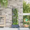 vidaXL Cache-pot de jardin Gris Clair 40 x 40 x 125,5 cm Acier